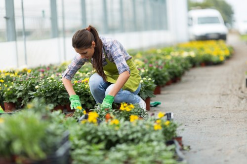 Gardener discussing a complaint with a homeowner in a garden setting