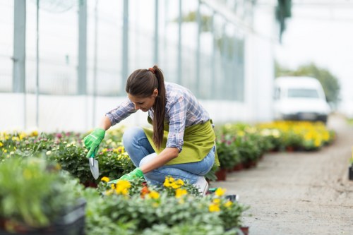 Gardener preparing tools in a Wimbledon garden